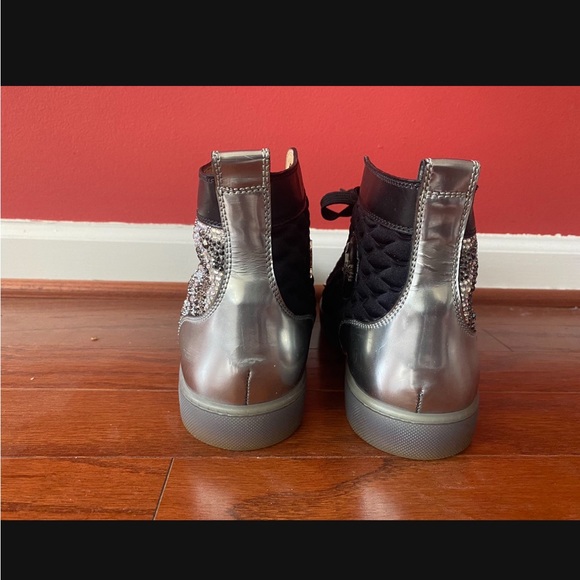 Christian Louboutin Spikes/swaraowski Crystals Learher High Top - Picture 4 of 5
